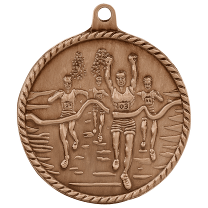 Antique Bronze 2" Cross Country High Relief Medal