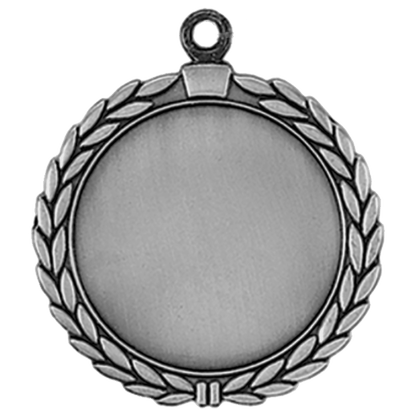 Antique Silver 2 1/2" Wreath 2" Insert Holder Medal