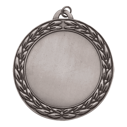 Antique Silver 2 2 3/4" Wreath 2" Insert Holder Medal