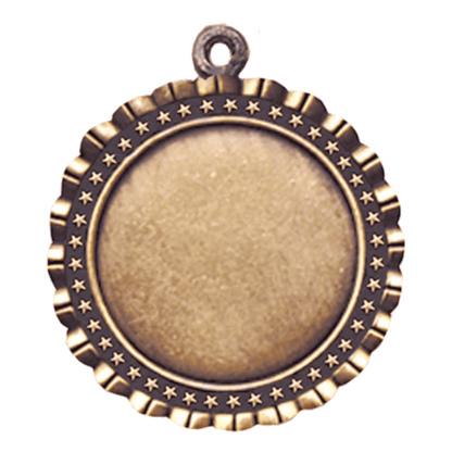 Antique Gold 2 5/8" Star 2" Insert Holder Medal
