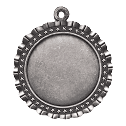 Antique Silver 2 5/8" Star 2" Insert Holder Medal