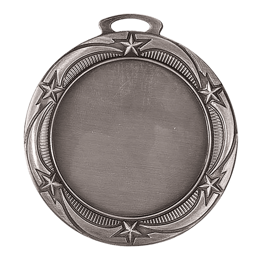 Antique Silver 2 3/4" Star 2" Insert Holder Medal