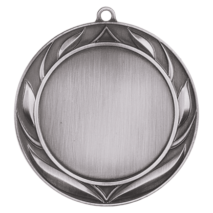 Antique Silver 2 3/4" Wreath 2" Insert Holder Medal