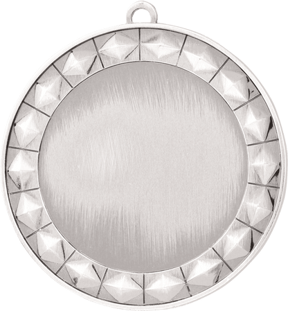 Bright Silver 2 3/4" Diamond 2" Insert Holder Medal