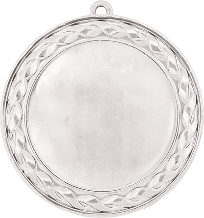 Bright Silver 2 3/4" Weave 2" Insert Holder Medal
