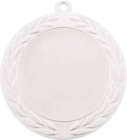 Bright Silver 2 3/4" Wreath 2" Insert Holder Medal