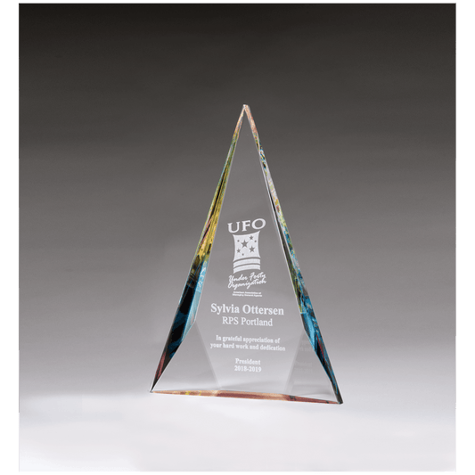 7 1/8" x 10" x 1 1/8" (Tapered) Diamond Series Crystal with Prism-Effect
