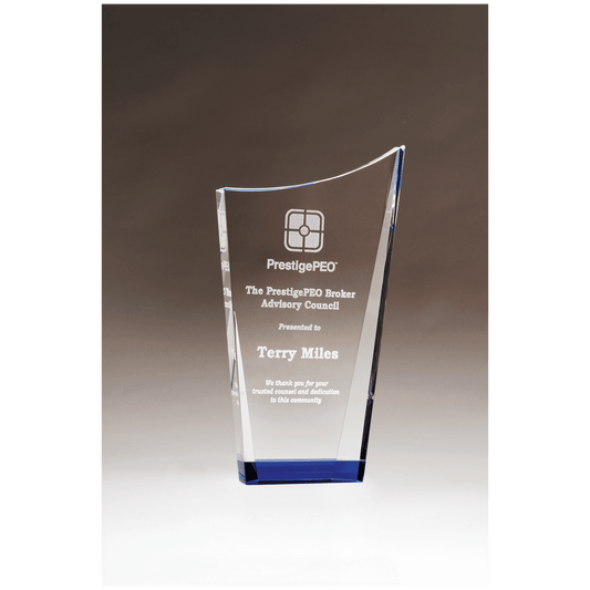 4 7/8" x 8" Contemporary Series Crystal with Blue Crystal Bottom
