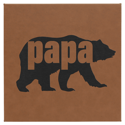 Dark Brown 10" x 10" Laserable Leatherette Wall Decor with Sawtooth Hanger