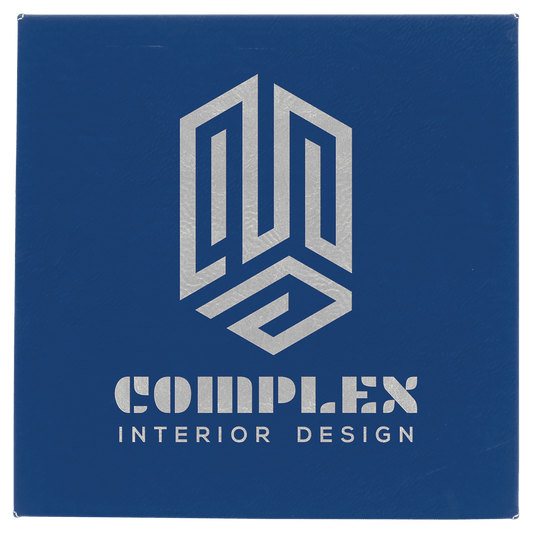 Blue/Silver 10" x 10" Laserable Leatherette Wall Decor with Sawtooth Hanger