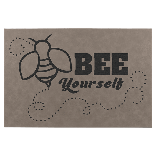 Gray 12" x 18" Laserable Leatherette Wall Decor with Sawtooth Hanger