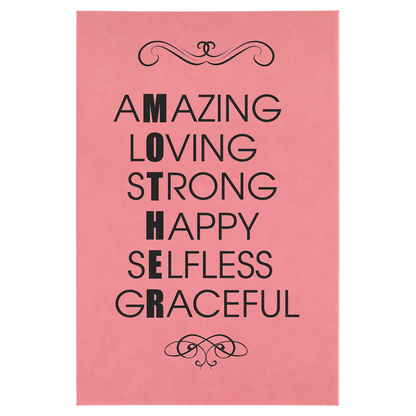 Pink 12" x 18" Laserable Leatherette Wall Decor with Sawtooth Hanger