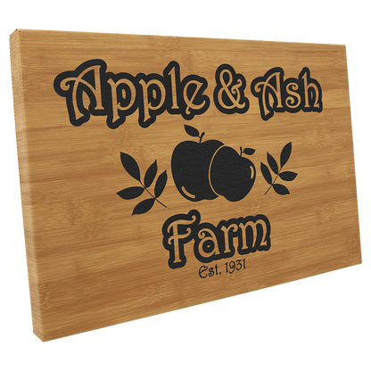Bamboo 12" x 18" Laserable Leatherette Wall Decor with Sawtooth Hanger