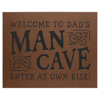 Dark Brown 16" x 20" Laserable Leatherette Wall Decor with Sawtooth Hanger