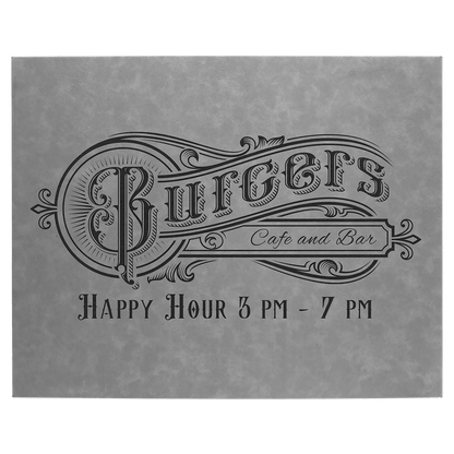 Gray 16" x 20" Laserable Leatherette Wall Decor with Sawtooth Hanger