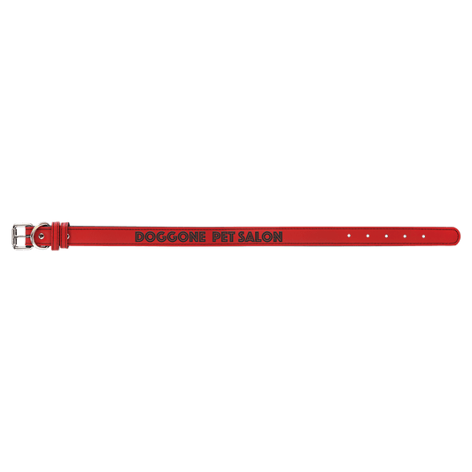 Red Large 23" x 1" Laserable Leatherette Dog Collar