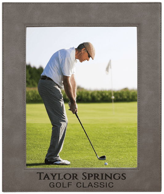 Gray 8" x 10" Laserable Leatherette Photo Frame