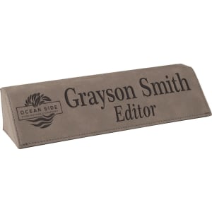 Gray Leatherette Desk Wedge