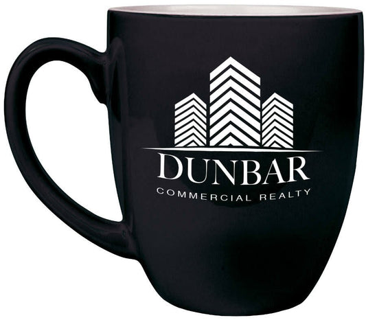 Black 16 oz. Ceramic Bistro LazerMug