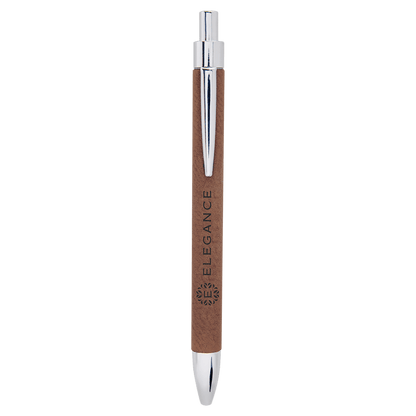 Dark Brown Laserable Leatherette Pen