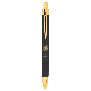 Black/Gold Leatherette Ballpoint Pen