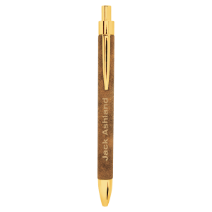 Rustic/Gold Leatherette Ballpoint Pen