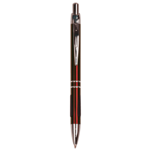 Gloss Burgundy Anodized Aluminum Ballpoint Pen with Rubber Gripper