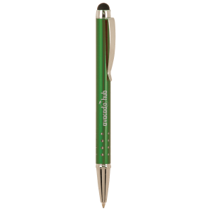 Gloss Green Anodized Aluminum Ballpoint Pen with Stylus