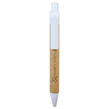 White Recycled Paper Pen with Trim