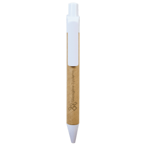 Recyled Paper Ballpoint Pen with White Trim