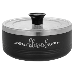 Black 1.25 Quart Serving Bowl with Lid