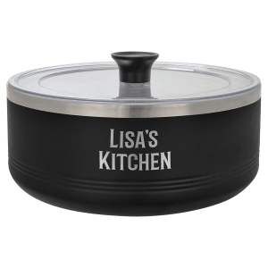 Black 3 Quart Serving Bowl with Lid