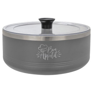 Gray 3 Quart Serving Bowl with Lid
