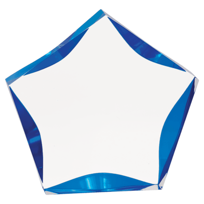 Clear/Blue 6" Luminary Star Acrylic