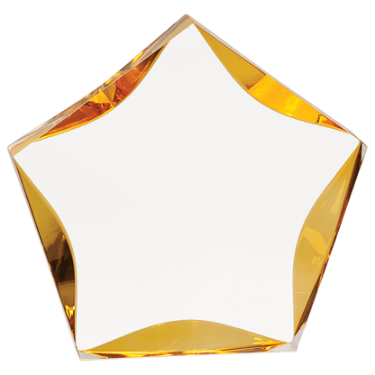 Clear/Gold 7" Luminary Star Acrylic