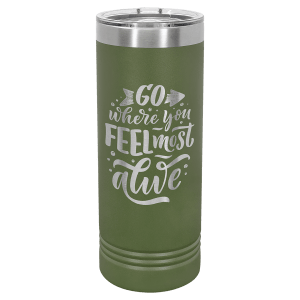 Olive Green 22 oz. Polar Camel Skinny Tumbler with Slider Lid