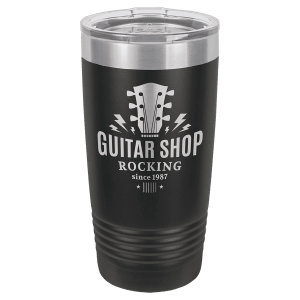 Black with Silver Ring 20 oz. Polar Camel Ringneck Tumbler with Lid