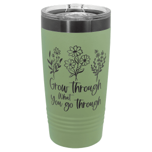 Polar Camel 20 oz. Summer Sage/Ghost Black ION-Plated Tumbler with Slider Lid