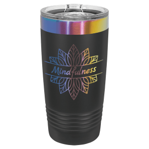 Polar Camel 20 oz. Black/Prism ION-Plated Ringneck Tumbler wiht Slider Lid