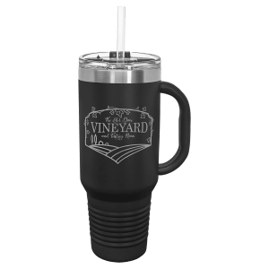 Black Polar Camel 40 oz. Travel Mug with Straw and Snap Lid