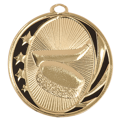 Bright Gold 2" Hockey Laserable MidNite Star Medal