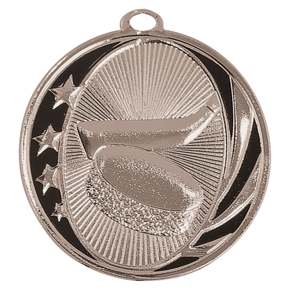 Bright Silver 2" Hockey Laserable MidNite Star Medal