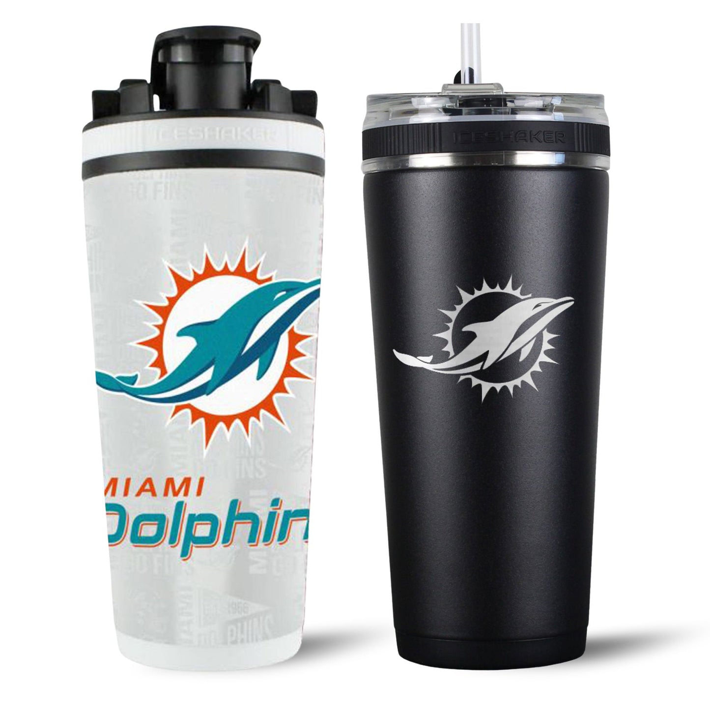 Miami Dolphins 4D Shaker & Flex Bottle Bundle