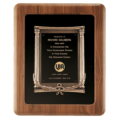 Walnut Frame w/Black Back/Antique Bronze Cast Frame/Black Brass 14" x 17" American Plate