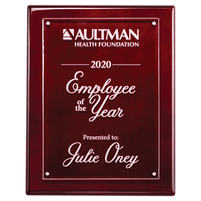 Rosewood 7x9 High Gloss Plaque with Acrylic Engraving Plate