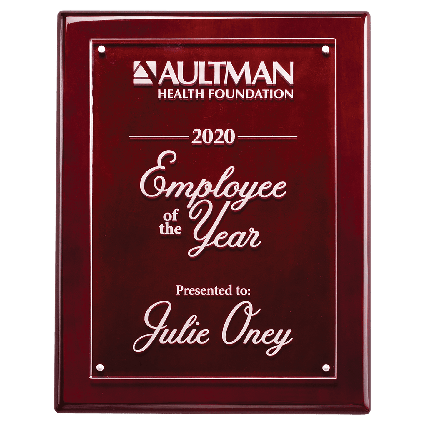 Rosewood 8x10 High Gloss Plaque wtih Acrylic Engraving Plate