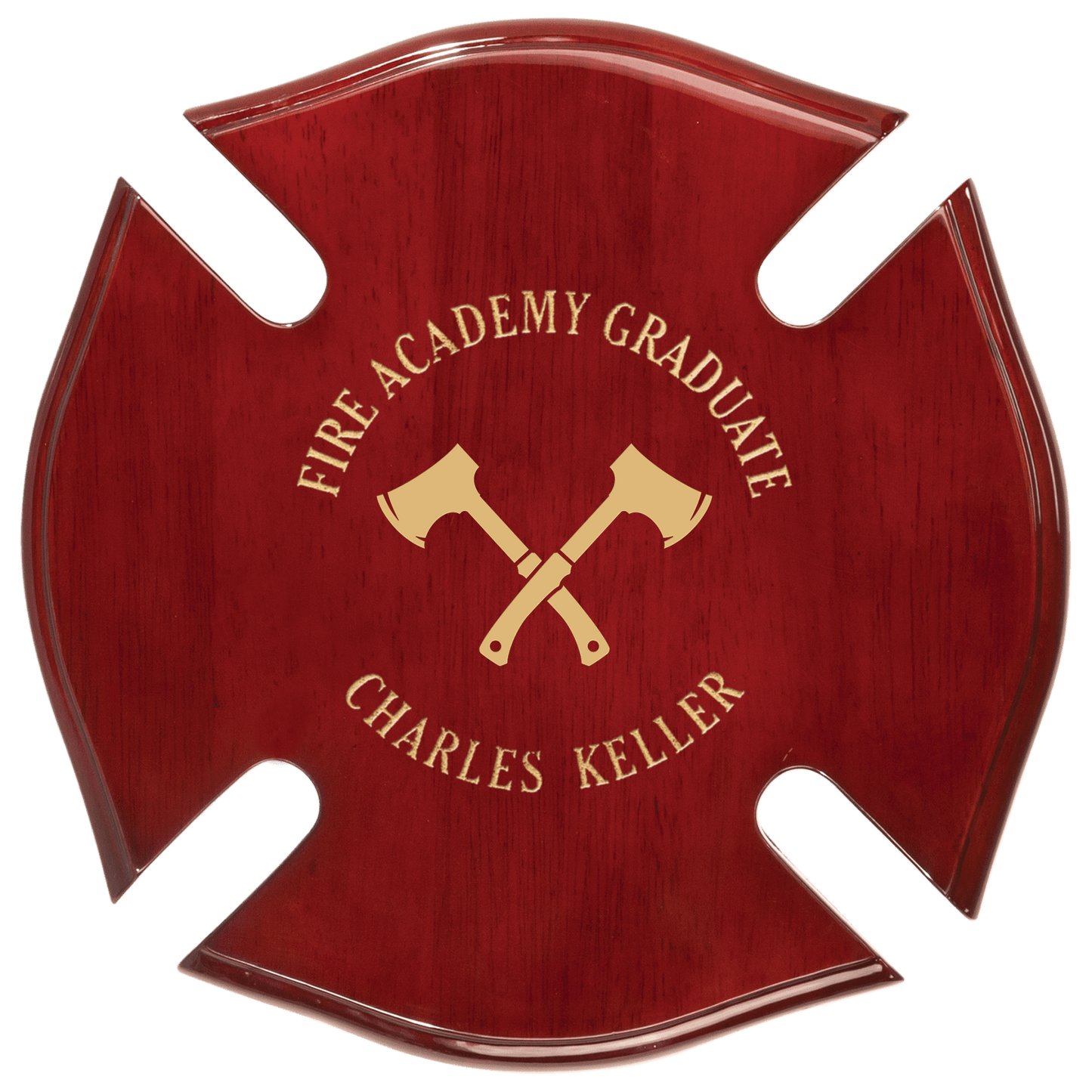10" x 10" Rosewood Piano Finish Maltese Cross Plaque