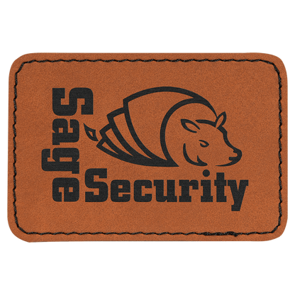 Rawhide 3" x 2" Rectangle Laserable Leatherette Patch with Adhesive