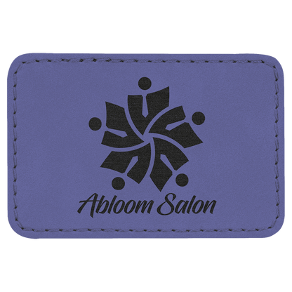 Purple 3" x 2" Rectangle Laserable Leatherette Patch with Adhesive