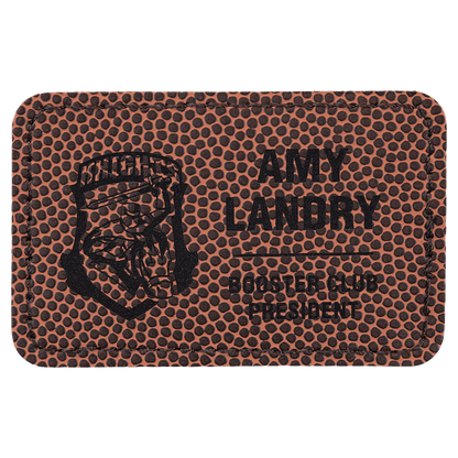 Football 3" x 2" Rectangle Laserable Leatherette Patch with Adhesive